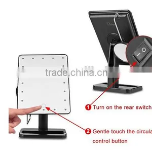 New Products Two Sides Foldable Solid Colored Portable LED Light Pocket Makeup Mirror thumbnail-5
