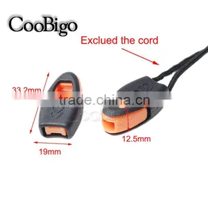 Plastic Zipper Pull Cord Lock Ends For Paracord Whistle ORANGE #FLS070 thumbnail-1