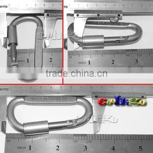 D Shaped Aluminum Alloy Carabiner Snap Hook Screw Lock Carabiner Keychain Outdoor Activities #FLQ119-82(Gray) thumbnail-2