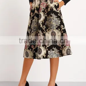 2016 Fall and Winter Vintage Floral Latest Long Skirt Design thumbnail-4