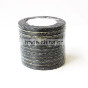 DIY Polyester Single Face Satin Ribbon With Gold or Silver Edge thumbnail-5
