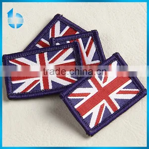 China Recognized Supplier Customs Woven Arm Badge With Flag Shaped for Special Working Uniform thumbnail-1