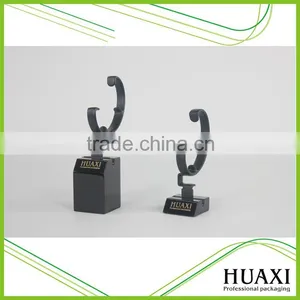 Wooden Black Square Single Watch Display Stand With C Ring thumbnail-1