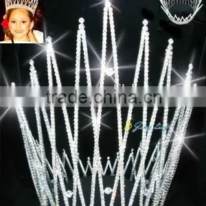 Specil Rhinestone Tiara Full Round Large Pageant Crown thumbnail-1