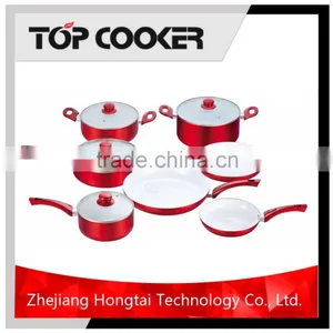 New Style Aluminium Pressed Red Color Ceramic Kitchenware thumbnail-1