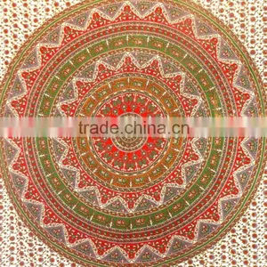 Elephant Stars Hippy Tapestry Bedspread Artworkindian Mandala Handmade Natural Art Wall Hanging thumbnail-2