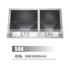Widely Used Stainless Steel 304 Double Bowl Cheap Handmade Kitchen Sink thumbnail-3