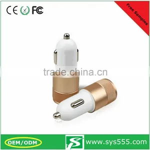 High Quality Promotional Wholesale 2.1A Metal Mini Dual Port Car Charger thumbnail-1