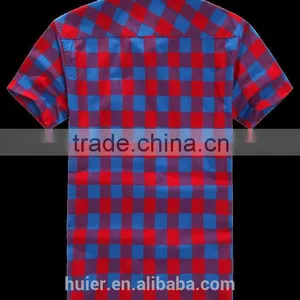 Fashion Design Polyester Cotton Fabric Check Shirt thumbnail-3