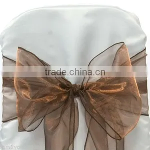 ORGANZA BOWS CHAIR SASH BOWS COVER FOR WEDDING DECOR ANNIVERSARY PARTY SASHES BOW thumbnail-1