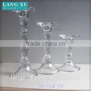 Long-stemmed Crystal Glass Bamboo Candle Holder thumbnail-1
