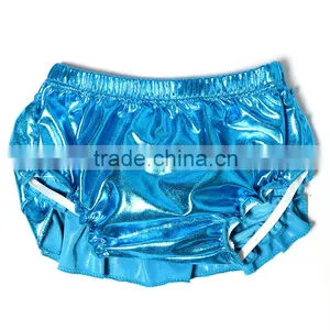 Blue Cotton Baby Cropped Trousers Triple Ruffle Pants New Fashion Baby Girls Leggings thumbnail-4