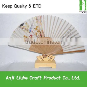 Special Chinese Painting Classic Silk Bamboo Fan thumbnail-1