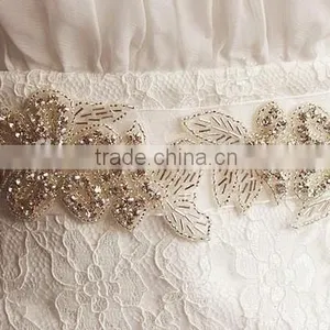 New Design Bridal Handmade Rhinestone Appliques for Sash WA012 for Sale thumbnail-1