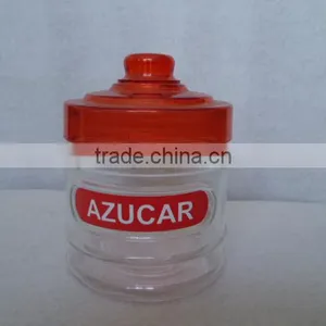 Sugar and Coffee Glass Jar Bottle With Plastic Lid thumbnail-1
