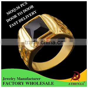 ATHENAA Good Quality Brass Hot Selling Handsome Men's Ring 18k Gold Jewelry Wholesale thumbnail-1
