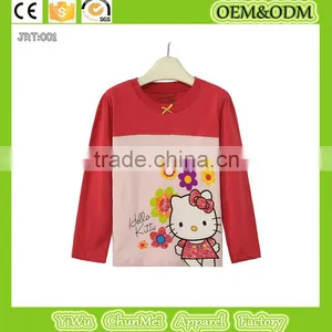2015 New Cartoon 100%cotton T-shirt Long Sleeve Tee Winter Children's T-shirt Red Long Sleeve Tee Kid Printed t Shirt thumbnail-1