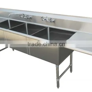 NSF and CSA Approval Two Compartments Stainless Steel Commercial Kitchen Sink thumbnail-1