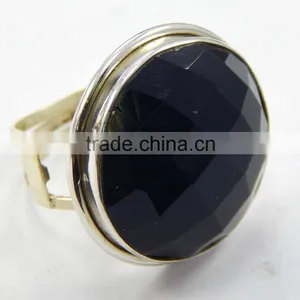 Natural Black Onyx Ring 92.5 Sterling Silver Jewellery thumbnail-2