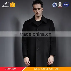 Long Woven Woolen Winter Overcoat Wool Cashmere Coat Men Parkas Hombre thumbnail-1