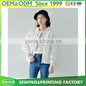 New Arrival High Quality Long Sleeve Baseball Uniform Style Girl Overcoat Jacket thumbnail-6