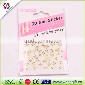 New Fashion 3d Gold Silver Nail Art Stickers Decals Hot Stamping Flower Nail Tips Decorating Tools thumbnail-3