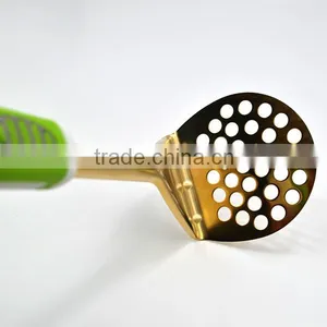Hot Sales in Amazon FDA LFGB Grade Gold Plating Spud Blender Potato Masher thumbnail-6