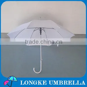 Auto Open White Straight Umbrella thumbnail-1