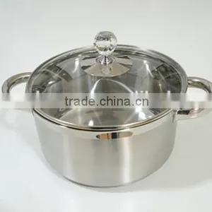 Stainless Steel Nice Glass Knob Stockpot With Lid thumbnail-1