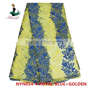2016 Haniye Wholesale Cheap African Tulle Lace Fabrics for Wedding Dress/NYN54 thumbnail-1