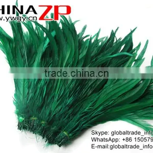 Top Supplier ZPDECOR Bulk Sale 35-40cm Length Best Quality Kelly Green Fully Dyed Rooster Chicken Feathers thumbnail-4