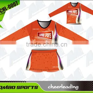 Hot Sexy Girls Cheerleader Costume Uniform All Sublimation Wholesale for Adult thumbnail-1