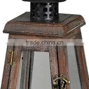 Small Wooden Lanerns Glass Candle Holder Best Price thumbnail-4