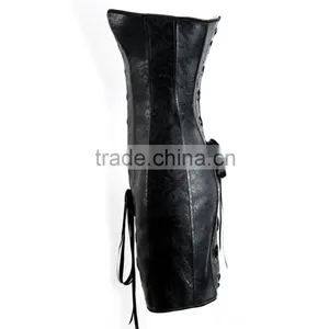 Fashion Style Formal Corset Dresses PU Gothic Corset Dress Long thumbnail-4