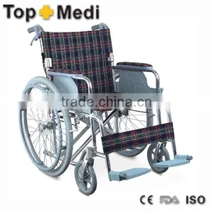 Rehabilitation Therapy Supplies Topmedi Aluminum Adjustable Height Wheelchair thumbnail-1