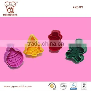 3D Colorful Cookie Biscuit Cutter Mold Set--ABS Material--Snowman, Santa Claus, Christmas Tree thumbnail-1