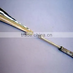 Long Handle Shoe Horn Brass Silver Plated Long Style thumbnail-1