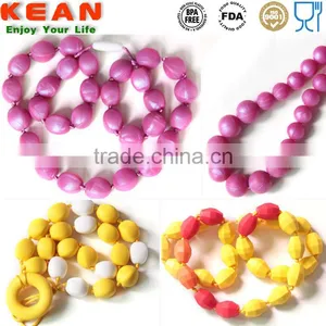 China BPA Free Jewellery Silicone Baby Teething Necklaces thumbnail-1
