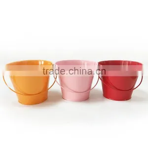 A9434e Wedding Favor Tin Pail, Metal Pail, Colored Tin Bucket thumbnail-1
