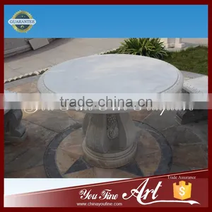 Outdoor Round Stone Dining Table thumbnail-2