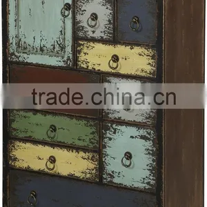 Metal Frame Colorful Drawers Antique Living Room Cabinets thumbnail-1