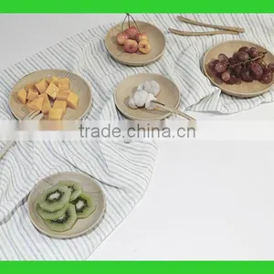 Custom Wood Plate Round Wooden Serving Tray Round Wood Service Trays thumbnail-1