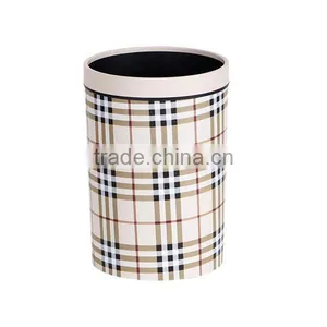 European Style Plastic Leather or Knitted Trash Can Waste Bin Container With Lid 10L thumbnail-3