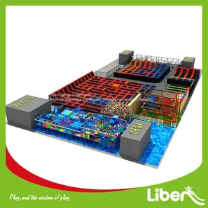 Indoor Large Trampoline Park With Basketball thumbnail-1