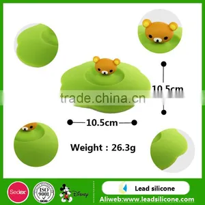 Food Grade Silicone Rubber Coffee Cup Lid, Custom Cartoon Silicone Cup Cover thumbnail-6