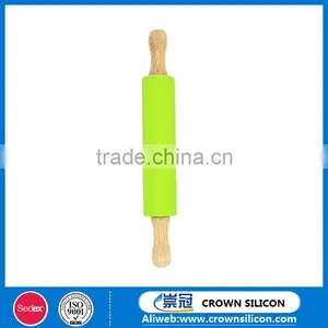 Silicone Rolling Pin With Wooden Handle,Non-stick Silicone Rolling Pin thumbnail-1
