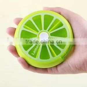 Cy273 Health Care Medicine Pill Box Lemon Shaped Sort Vitamin 7 Day Weekly Holder Tablet Storage Case Container Cases Travel thumbnail-1