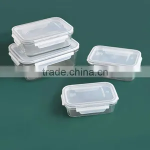 Borosilicate Glass Container With Plastic Cover, Oblong thumbnail-1