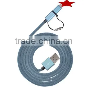 2 in 1 Cable 8 Pin Micro Usb for Mfi Charging Cable thumbnail-3