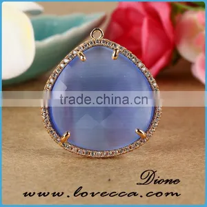 Wholesale DIY Fashion Jewelry Accessories Colorful Glass Stone Glass Bezel Pendant thumbnail-4